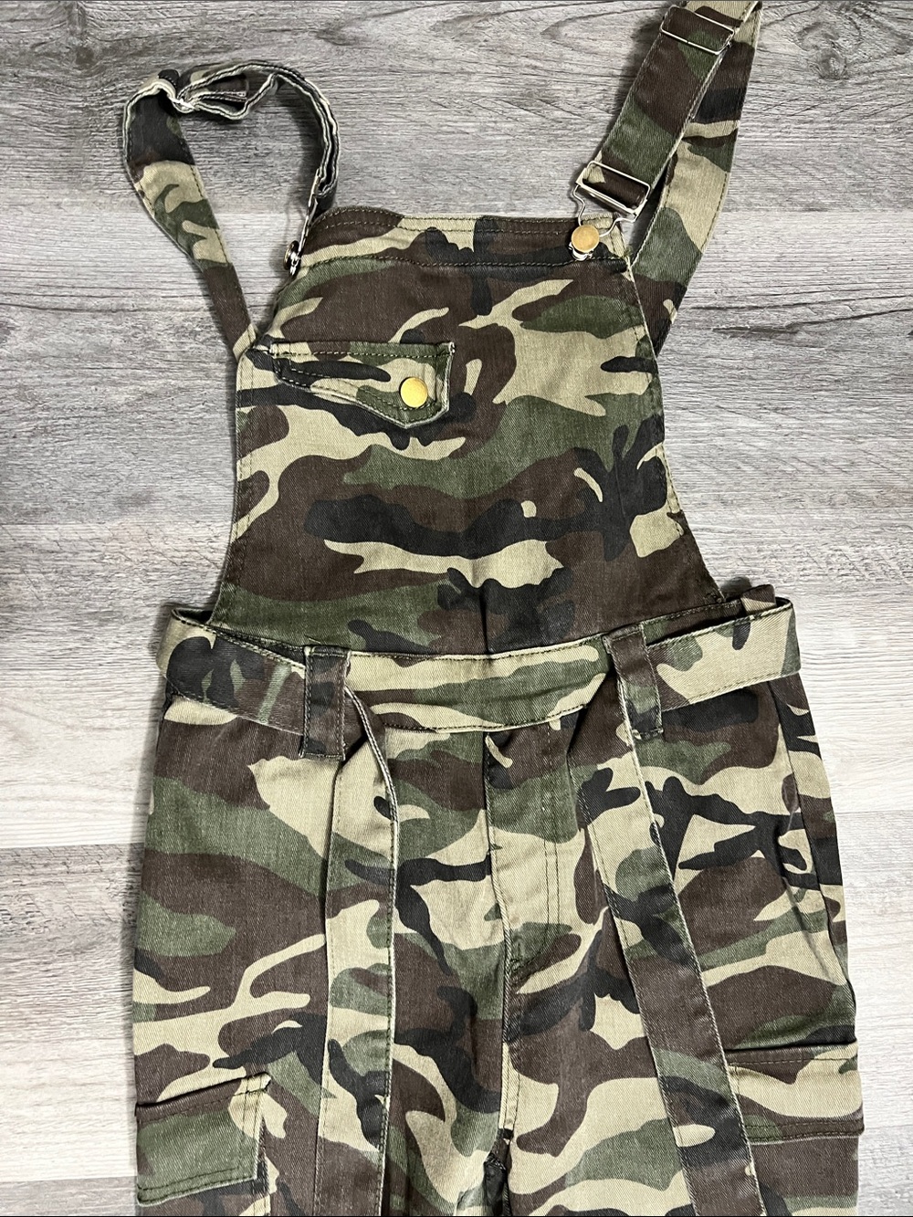 Camo Utility Cargo Overalls - Green Camouflage - Picture 2 of 3
